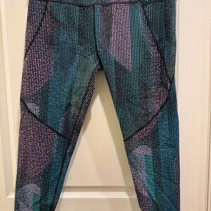 Sweaty Betty 7/8 Workout Leggings | XL | Green City Lights Print | NWT